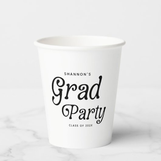 Minimaal Afstudeerder Party Retro Afstuderen Papieren Bekers (Voorkant)