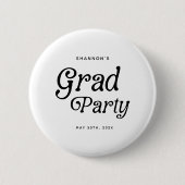 Minimaal Afstudeerder Party Retro Afstuderen Ronde Button 5,7 Cm (Voorkant)