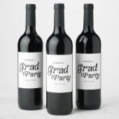 Minimaal Afstudeerder Party Retro Afstuderen Wijn Etiket (Flessen)