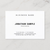 Minimaal B&W-model Moderne professionele legant Visitekaartje (Achterkant)