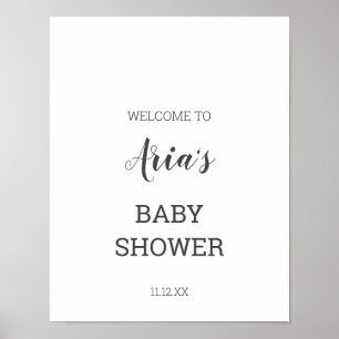 Minimaal Baby shower Welkomstteken Poster