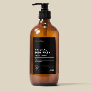 Minimaal bad body fles waterdicht productlabel voedselcontainer etiket