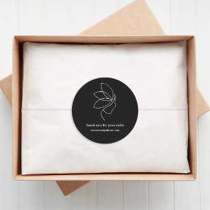 Minimaal, Beauty, Logo, Line Art Zwart Ronde Sticker