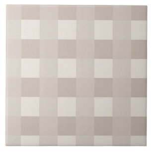 Minimaal beige schaakbordpatroon tegeltje