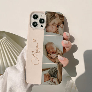 Minimaal Beige Schrift 3 Foto Collage
