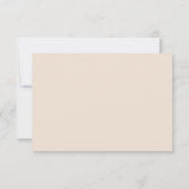 Minimaal Beige Script Bruiloft RSVP Kaartje (Achterkant)