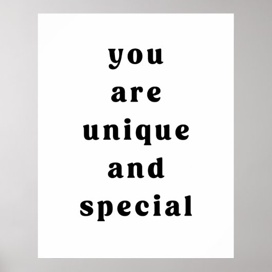 Minimaal bent u uniek en speciaal leslokaal poster (Voorkant)