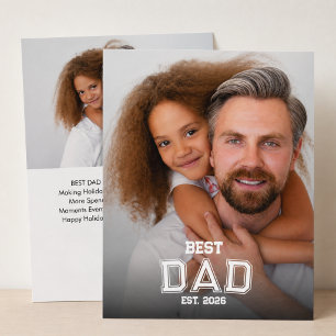 Minimaal Beste Papa Opgericht Jaar Nieuwe Vader Fo Feestdagenkaart