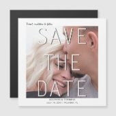 Minimaal Bewaar de datum Foto Bruiloft Magnetische Uitnodiging (Voorkant / Achterkant)