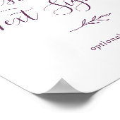 Minimaal blad | Aubergine aangepaste tekst teken Poster (Hoek)