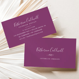 Minimaal blad   Berry Paarse Visitekaartje