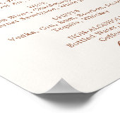 Minimaal blad | Boho Crème Trouwdrankenmenu Poster (Hoek)