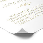 Minimaal blad | Gouden 'In Loving Memory' herinner Poster (Hoek)
