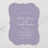 Minimaal blad | Lavendel bruids douche uitnodiging (Voorkant / Achterkant)