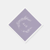Minimaal blad | Lavendel Monogram bruiloft servett Servet (Hoek)