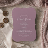 Minimaal blad | Mauve Bridal Shower Uitnodiging