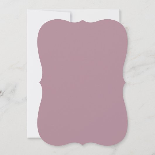 Minimaal blad | Mauve Huwelijksreceptie Kaart (Achterkant)
