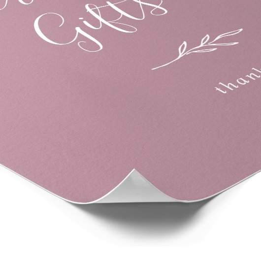 Minimaal blad | Mauve Kaarten en geschenken Poster (Hoek)