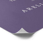 Minimaal blad | Plum Paarse bruiloft welkom Poster (Hoek)