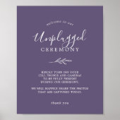 Minimaal blad | Plum Paarse unplugged ceremonietek Poster (Voorkant)