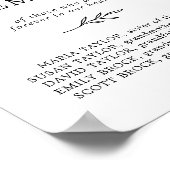 Minimaal blad zwart wit in liefdevolle herinnering poster (Hoek)