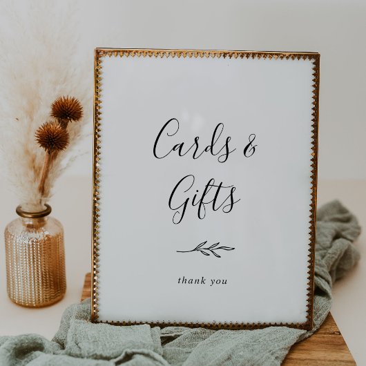 Minimaal blad | Zwart-wit Kaarten en geschenken Poster