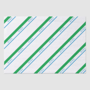 Minimaal blauw groen medium streep Japanse tekst Tissuepapier