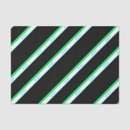 Minimaal Blauw Groen Zwart Grote Streep Japan Teks Tissuepapier