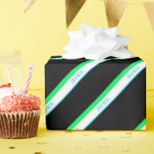 Minimaal Blauw Groen Zwart Medium Stripe Japan tek