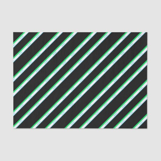 Minimaal blauw groen zwart streep Japanse tekst Tissuepapier (Voorkant)