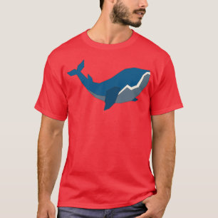 minimaal blauw walviswild zee van wild zeewater t-shirt
