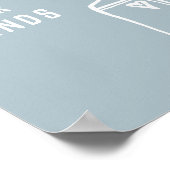 Minimaal blauw Was uw handen zeep Poster (Hoek)