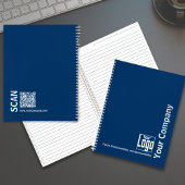 Minimaal blauw wit Logo Motto Small Business Notitieboek