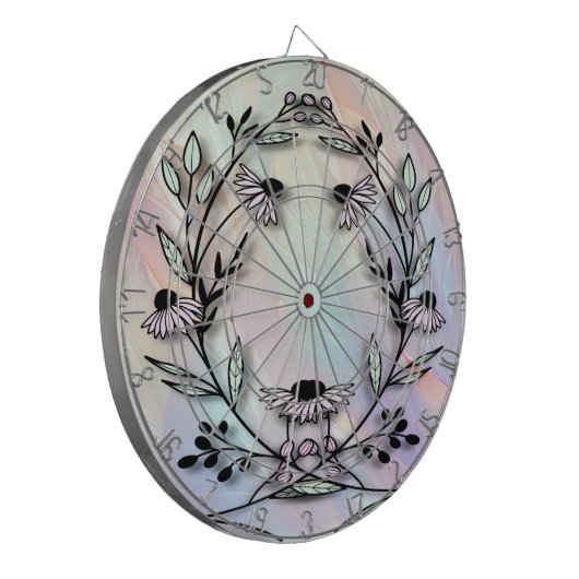 Minimaal bloemendartboard dartbord (Voorkant Links)