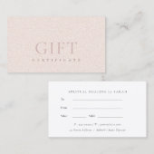 Minimaal blush Glitter Texture Cadeaucertificaat Visitekaartje (Voorkant / Achterkant)