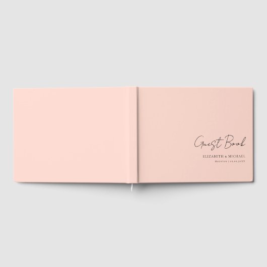 Minimaal, Blush Handschrift Script Bruiloft Gastenboek (Volledig)