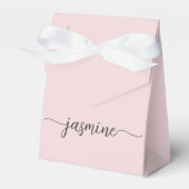 Minimaal Blush Pink Girly Monogram Name Script Bedankdoosjes (Voorkant Zijde)
