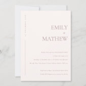 MINIMAAL BLUSH PINK PEACH TYPOGRAPHY VERLOVING KAART (Voorkant)