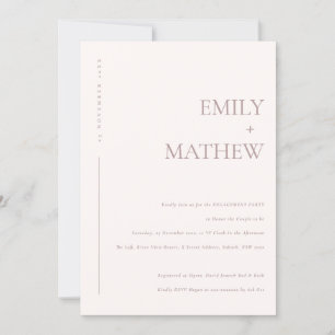 MINIMAAL BLUSH PINK PEACH TYPOGRAPHY VERLOVING KAART