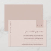 MINIMAAL BLUSH PINK TYPOGRAPHY WEDDING DETAILS INFORMATIEKAARTJE (Voorkant / Achterkant)