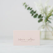 MINIMAAL BLUSH PINK TYPOGRAPHY WEDING DANK U VISITEKAARTJE (Staand voorkant)