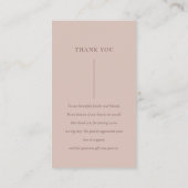 MINIMAAL BLUSH PINK TYPOGRAPHY WEDING DANK U VISITEKAARTJE (Achterkant)
