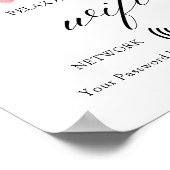 Minimaal Boho Floral Wedding Wifi Poster (Hoek)