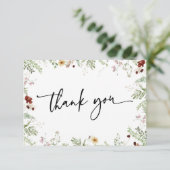 Minimaal Boho Lieve Wilde Bloemen Bedankkaart (Staand voorkant)