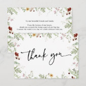 Minimaal Boho Lieve Wilde Bloemen Bedankkaart (Voorkant / Achterkant)