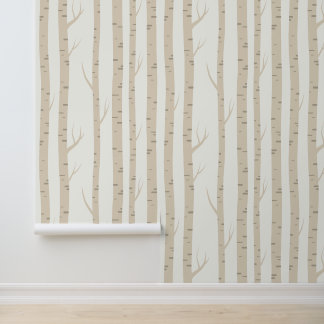 Minimaal bos iep boom - verwijderbare behang stick