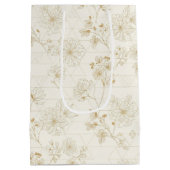 Minimaal botanisch lijnkunstpatroon (2) medium cadeauzakje (Achterkant)