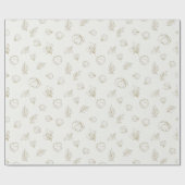 Minimaal botanisch lijnkunstpatroon (3) cadeaupapier (Vlak)