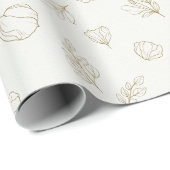 Minimaal botanisch lijnkunstpatroon (3) cadeaupapier (Rol Hoek)