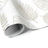 Minimaal botanisch lijnkunstpatroon (5) cadeaupapier (Rol Hoek)
